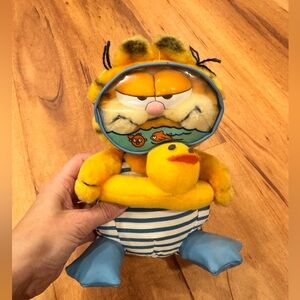 Vintage Dakin 1981 Swimming Garfield Plush with Goggles